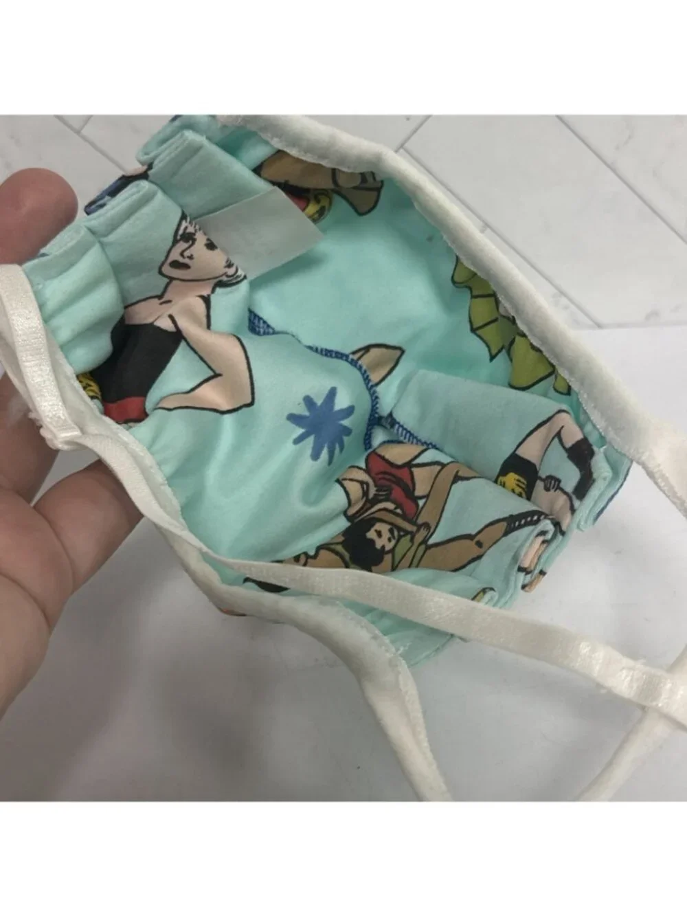 Pinup Girl Clothing PUG Lady Wrestlers Fabric Face Cover Mask x2